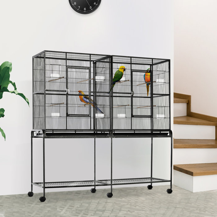 Tucker Murphy™ Pet Rufus 64.25'' Wood Flat Top Floor Bird Cage with